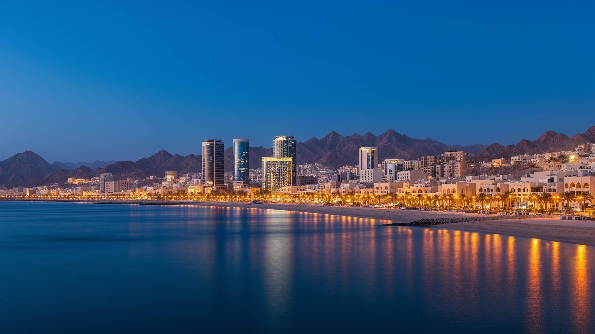 Cityscape at dusk representing Danat Al Ghad's market reach